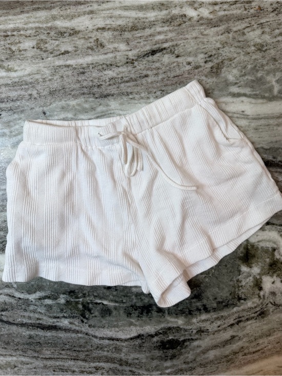Princess Polly Pants - Princess Polly White Ribbed Drawstring Soft Casual Shorts